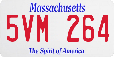 MA license plate 5VM264