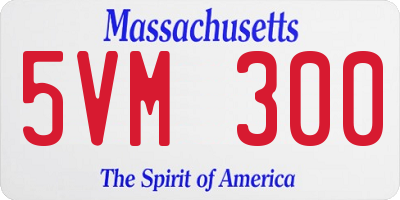 MA license plate 5VM300