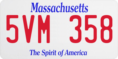 MA license plate 5VM358