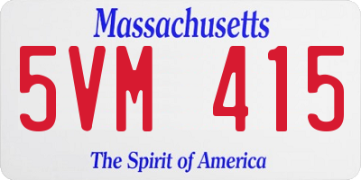 MA license plate 5VM415