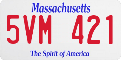 MA license plate 5VM421