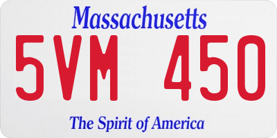 MA license plate 5VM450