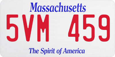MA license plate 5VM459