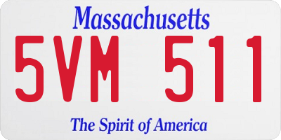MA license plate 5VM511