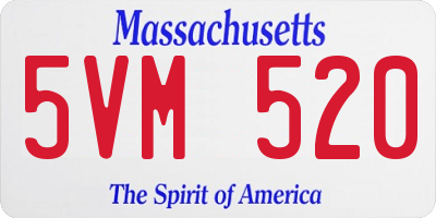 MA license plate 5VM520