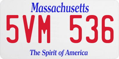 MA license plate 5VM536