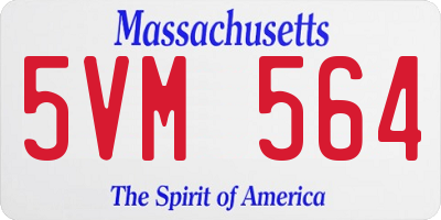MA license plate 5VM564