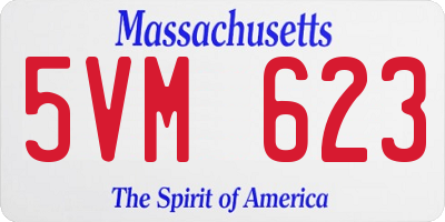 MA license plate 5VM623