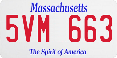 MA license plate 5VM663