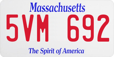 MA license plate 5VM692