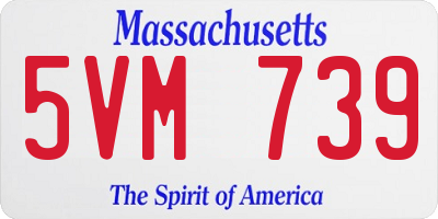 MA license plate 5VM739