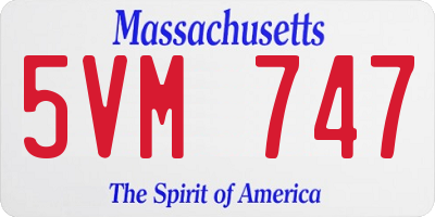 MA license plate 5VM747