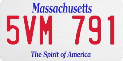 MA license plate 5VM791