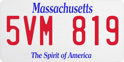 MA license plate 5VM819