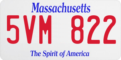 MA license plate 5VM822