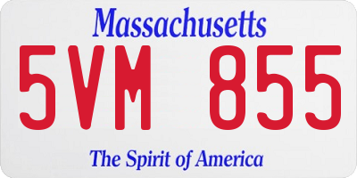 MA license plate 5VM855