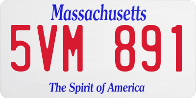 MA license plate 5VM891