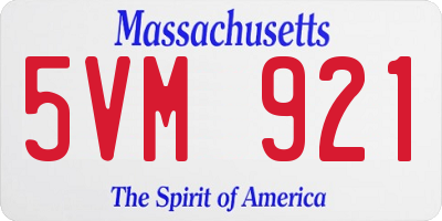 MA license plate 5VM921