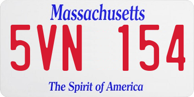MA license plate 5VN154