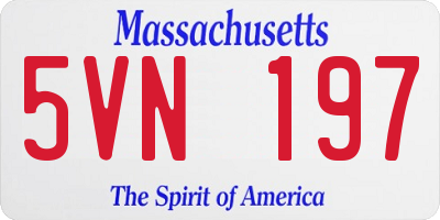 MA license plate 5VN197