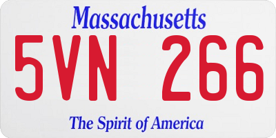 MA license plate 5VN266