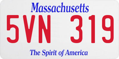 MA license plate 5VN319