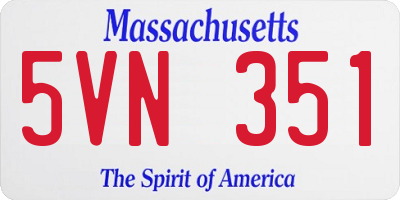 MA license plate 5VN351