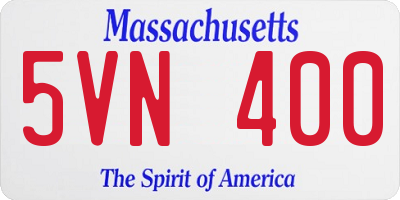 MA license plate 5VN400