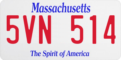 MA license plate 5VN514