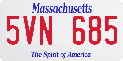 MA license plate 5VN685