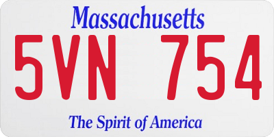 MA license plate 5VN754