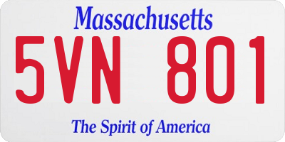MA license plate 5VN801