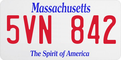 MA license plate 5VN842