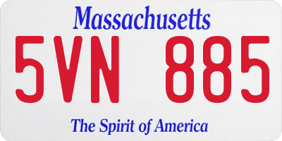 MA license plate 5VN885