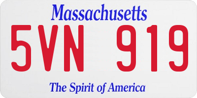 MA license plate 5VN919