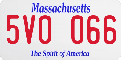 MA license plate 5VO066