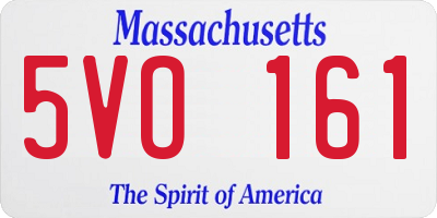MA license plate 5VO161