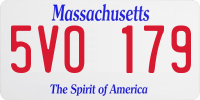 MA license plate 5VO179