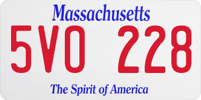 MA license plate 5VO228