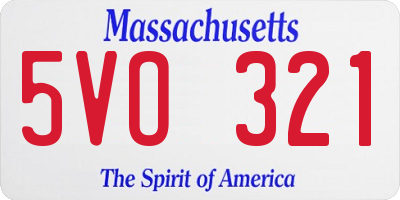 MA license plate 5VO321