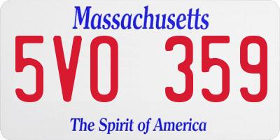 MA license plate 5VO359