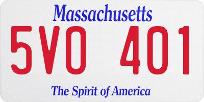 MA license plate 5VO401