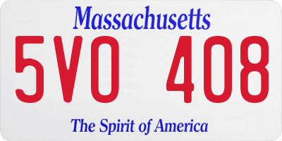 MA license plate 5VO408
