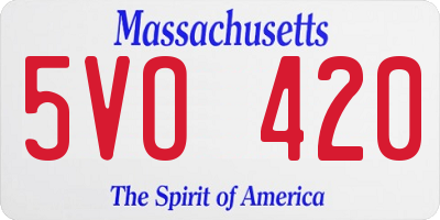 MA license plate 5VO420
