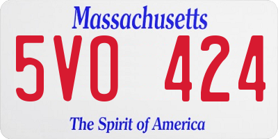 MA license plate 5VO424