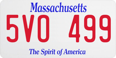 MA license plate 5VO499