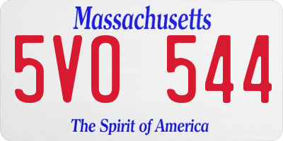 MA license plate 5VO544