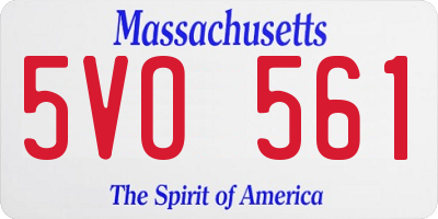 MA license plate 5VO561