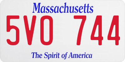 MA license plate 5VO744