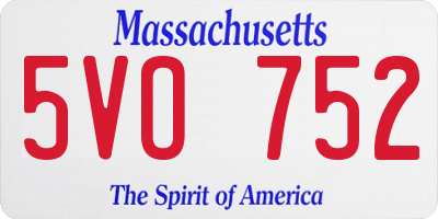 MA license plate 5VO752